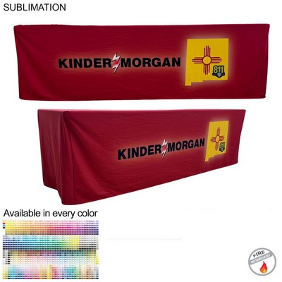 Sublimated PREMIUM Box Style Fitted Table Cloth, 8' Table, Premium Fabric, 4 sided, Closed back