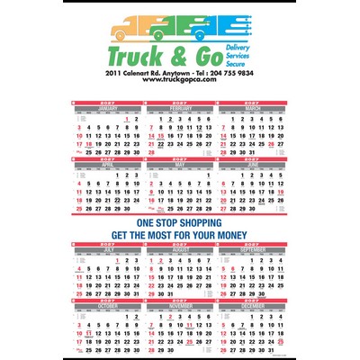 PCA 5550 12-Month Double Ad Wall Calendar