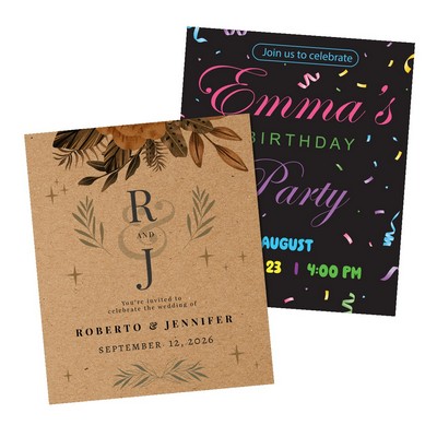 Invite/Post Card - Kraft & Epic Black