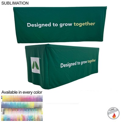 Sublimated PREMIUM Box Style Fitted Table Cloth for 6' Table, Premium Fabric, 4 sided, Closed Back