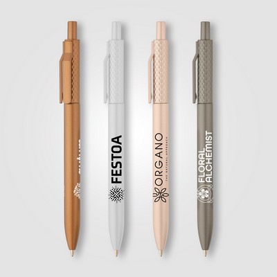 Vale Recycled Plastic Diamond Textured Metallic Pen