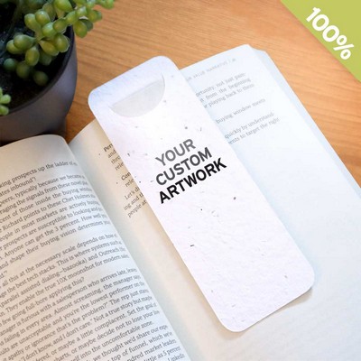 Single-Sided Seed Paper Bookmark with Page Slot