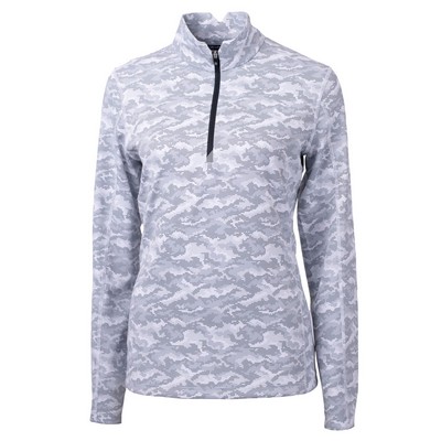 Cutter & Buck Traverse Stretch Camo Print Quarter Zip Womens Pullover